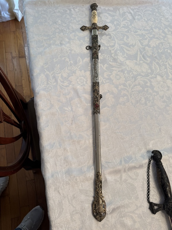 Antique Masonic Knight Templar Ceremonial Sword E.A. Armstrong RARE 1892-1894