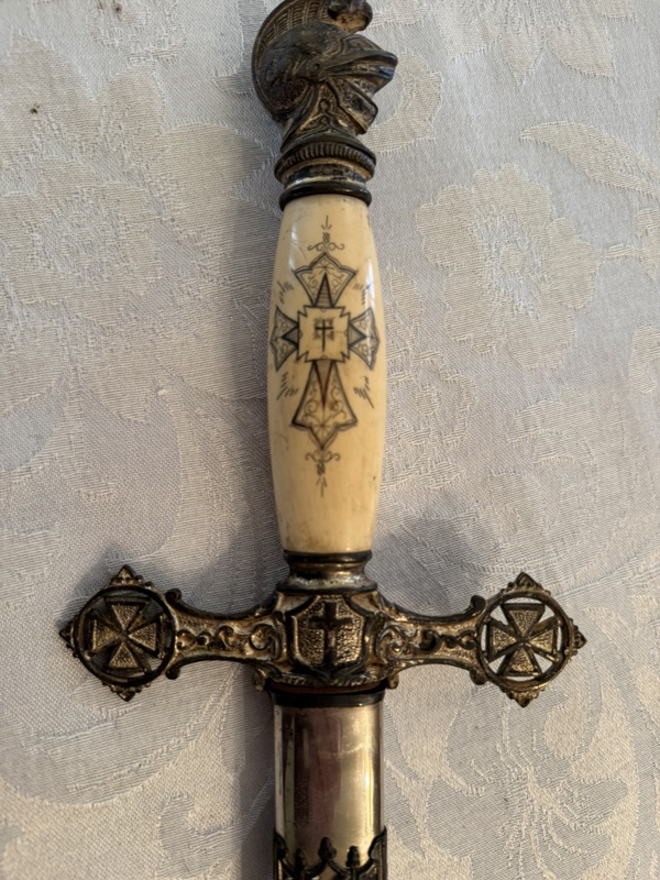 Antique Masonic Knight Templar Ceremonial Sword E.A. Armstrong RARE 1892-1894