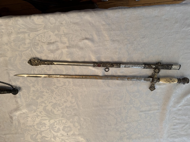 Antique Masonic Knight Templar Ceremonial Sword E.A. Armstrong RARE 1892-1894