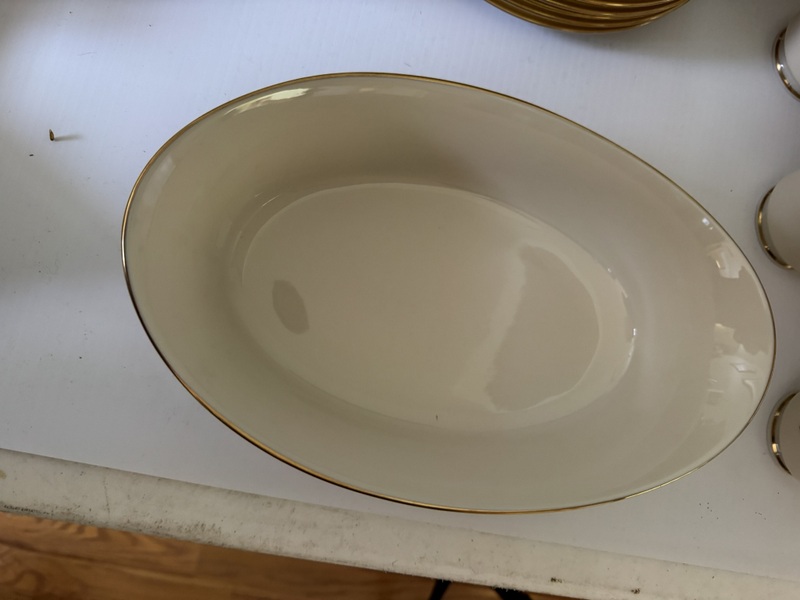 Set of 8 Lenox “Castle Garden” 5 Piece Place Setting, with two 10” Serving Bowls & 16” Platter