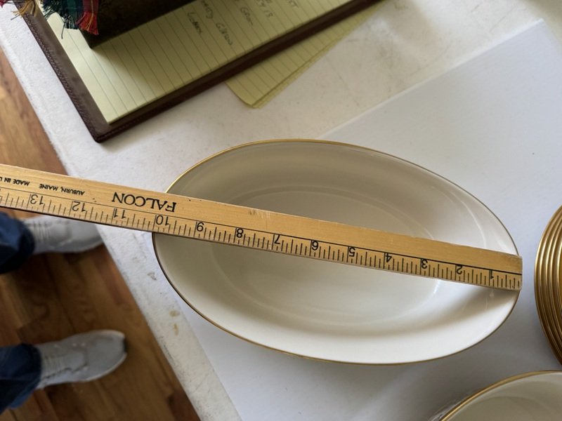 Set of 8 Lenox “Castle Garden” 5 Piece Place Setting, with two 10” Serving Bowls & 16” Platter