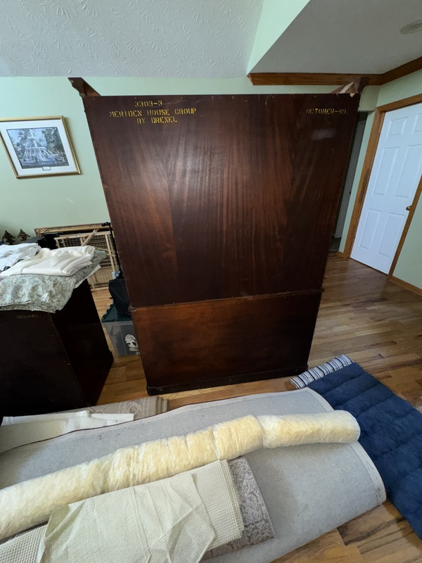 Drexel English Regency Style “Turkey Breast”  Curved Corner China Cabinet