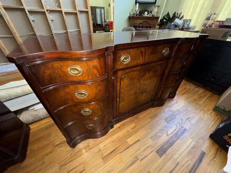Drexel English Regency Style hutch with manufacture Date of December 1948
