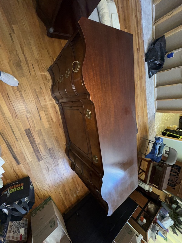 Drexel English Regency Style hutch with manufacture Date of December 1948