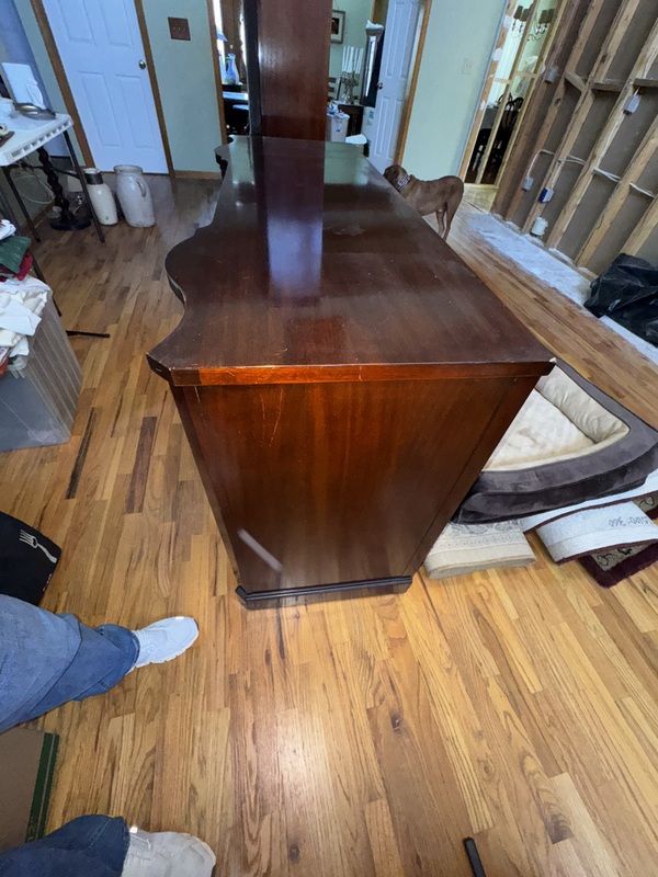 Drexel English Regency Style hutch with manufacture Date of December 1948