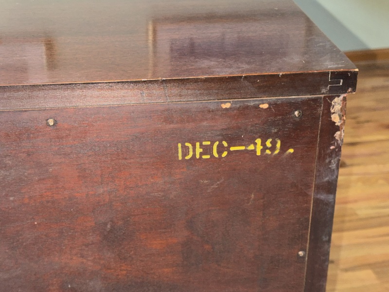 Drexel English Regency Style hutch with manufacture Date of December 1948