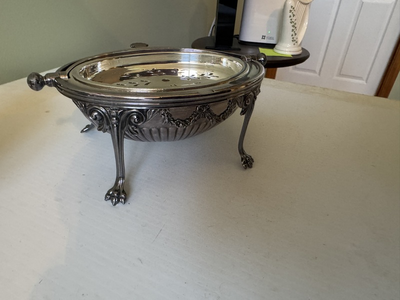 Antique Electroplated Nickel Silver two-handled entrée dish or butter Cooler Circa 1910