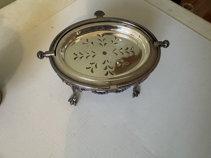 Antique Electroplated Nickel Silver two-handled entrée dish or butter Cooler Circa 1910