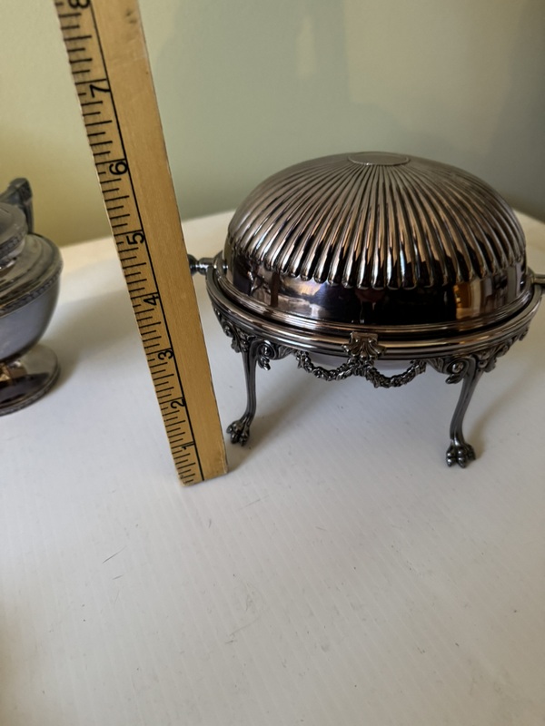 Antique Electroplated Nickel Silver two-handled entrée dish or butter Cooler Circa 1910