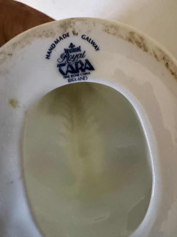 Royal Tara bone china harp handmade by Galway made in Ireland shamrock design