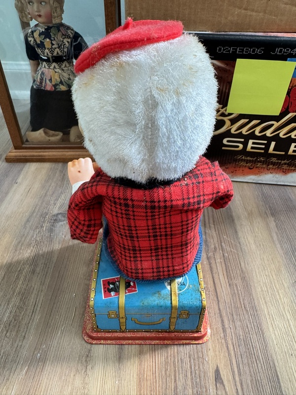 Vintage Rosko McGregor Tin Toy Cigar Smoking Man with Box