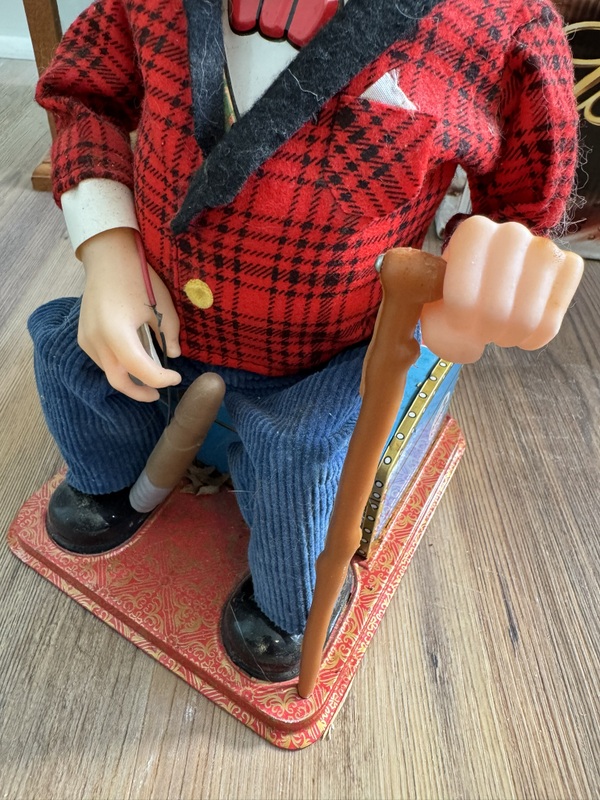 Vintage Rosko McGregor Tin Toy Cigar Smoking Man with Box