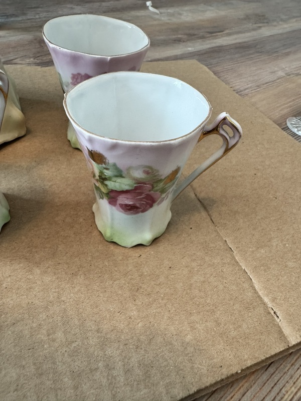 Vintage Hot Chocolate / Coffee Pitcher with lid, Cups and Platters