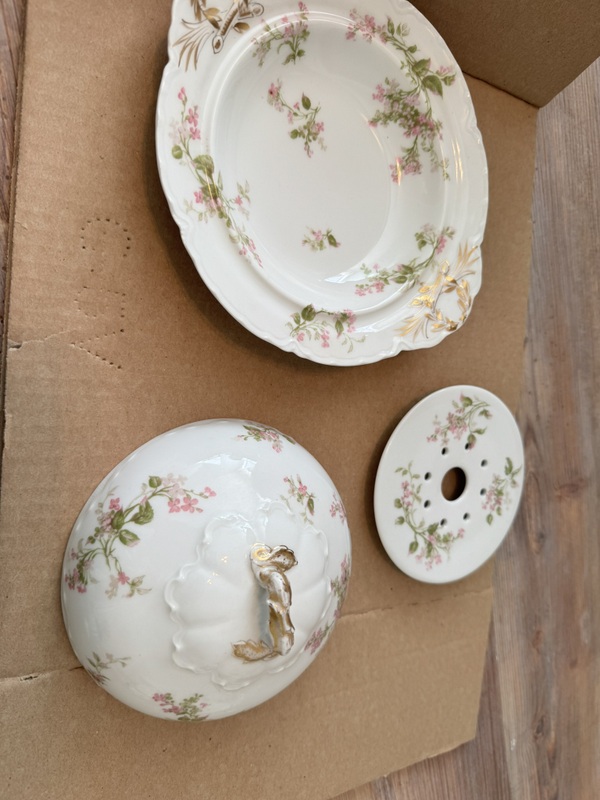 Vintage Hot Chocolate / Coffee Pitcher with lid, Cups and Platters