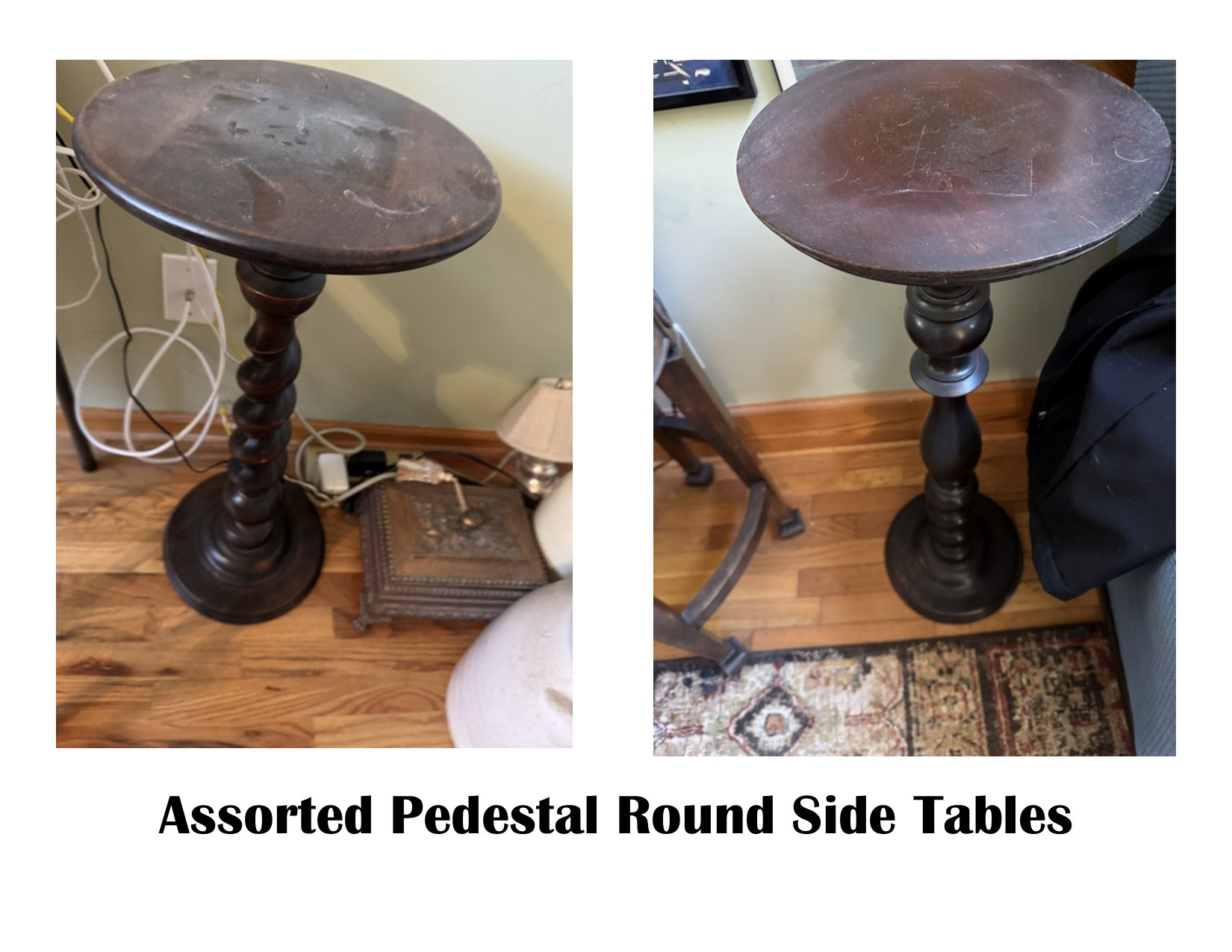 Assorted Pedestal Side Tables