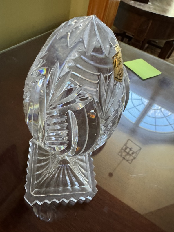 Two Vintage Lead Crystal Egg Paperweights made in Poland