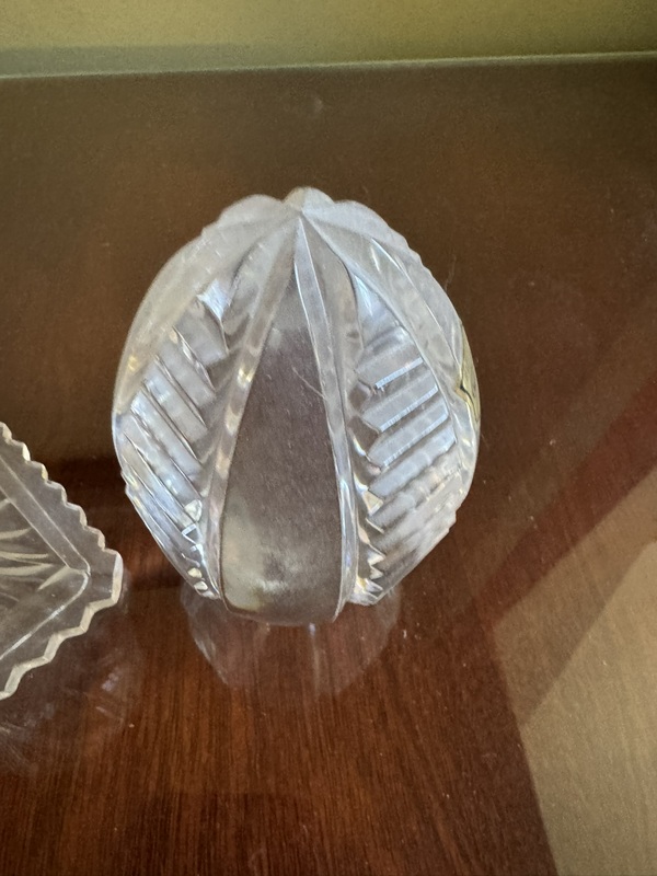 Two Vintage Lead Crystal Egg Paperweights made in Poland