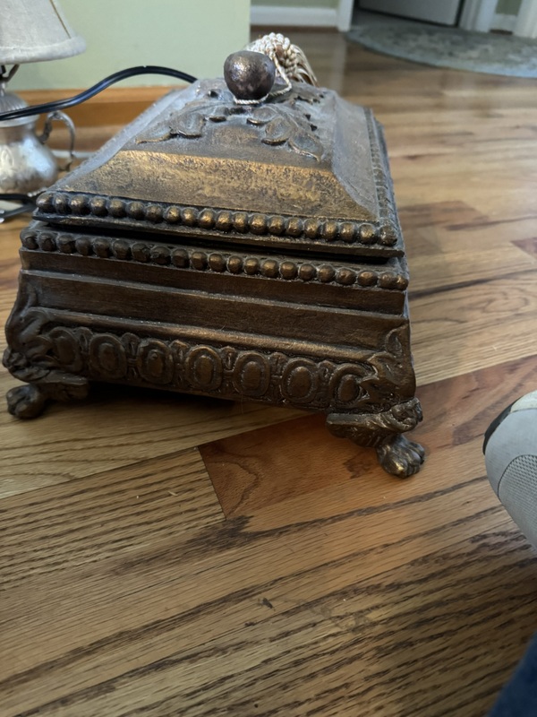 Footed Carved Jewelry or storage Box