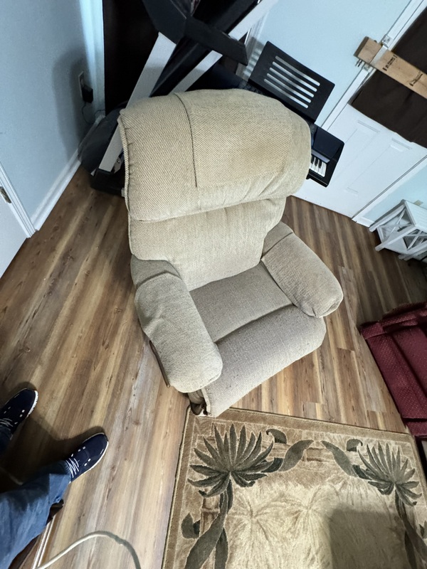 Set of Two Lazy Boy Recliners Fabric Covered Fair Condition