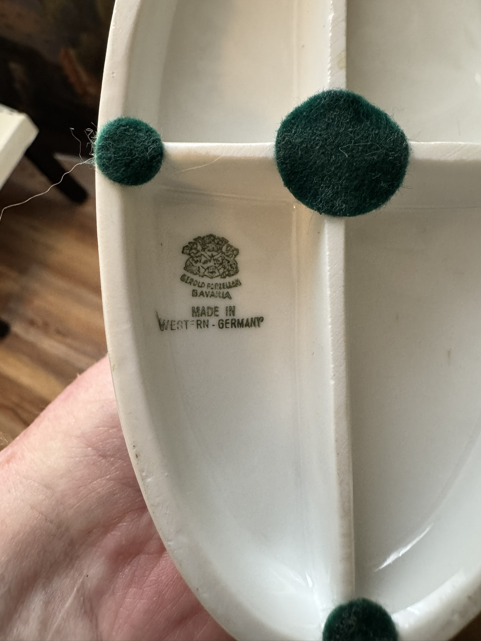 Gerold Porzellan Porcelain "Young Girl in Blue Dress Feeding Geese"